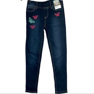 Route 66 Jeggings with Butterflies in Blue Denim Girls Size 10